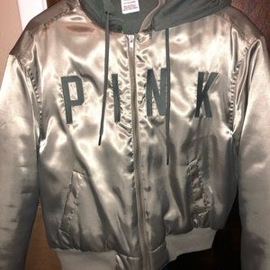 Pink satin bomber rare hard to find size small